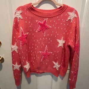 Pink and White Star Sweater